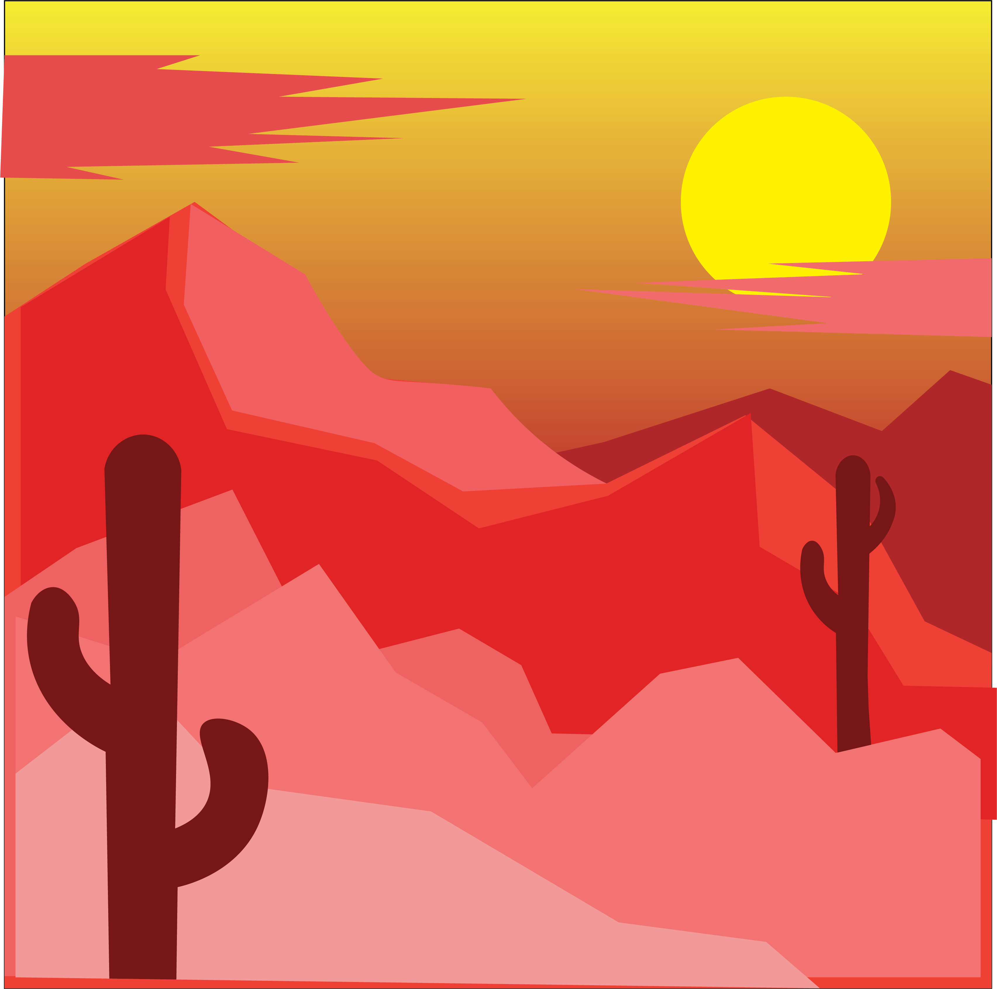 Desert sunset illustration